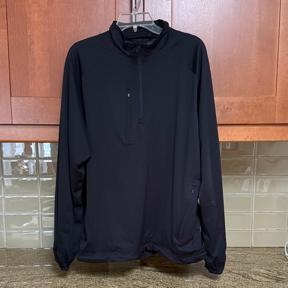 Zero Restrictions Men's Black Half Zip Windbreaker Tour series Size L